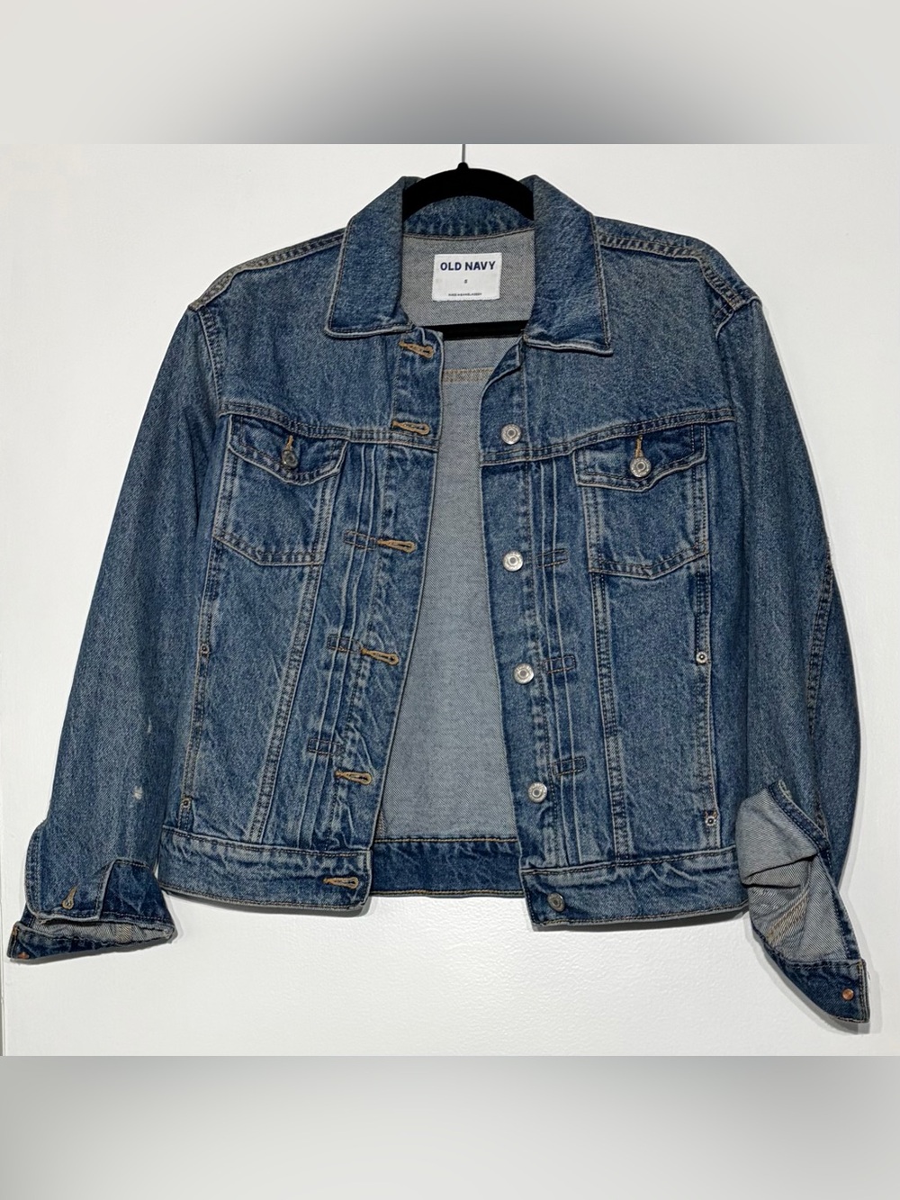 Old Navy Classic Blue Denim Jean Jacket 100% Cotton Women’s Size Small